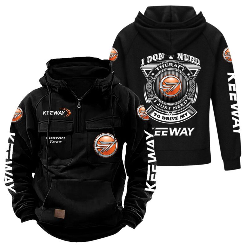 Keeway Vintage Quarter Zip Hoodie Retro Hoodie LQZ1184