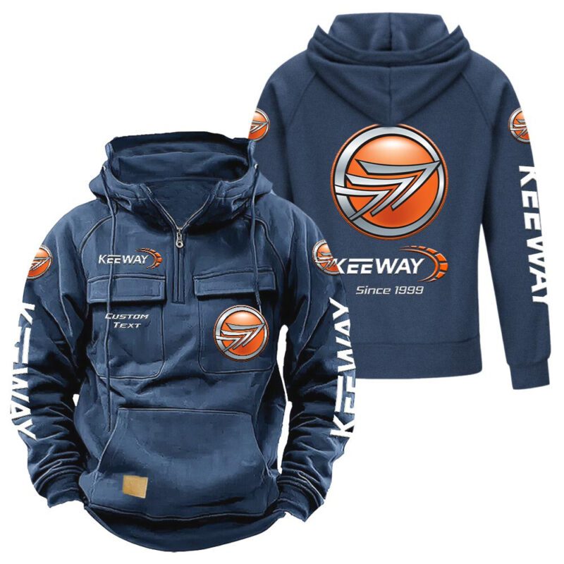 Keeway Vintage Quarter Zip Hoodie Retro Hoodie LQZ1336 2