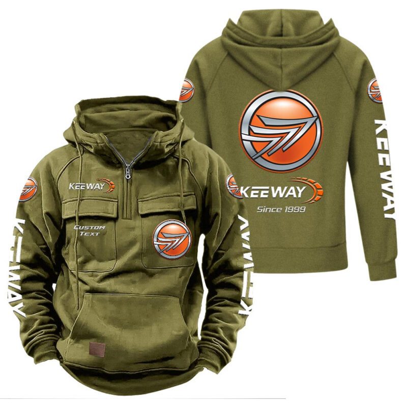 Keeway Vintage Quarter Zip Hoodie Retro Hoodie LQZ1336 3