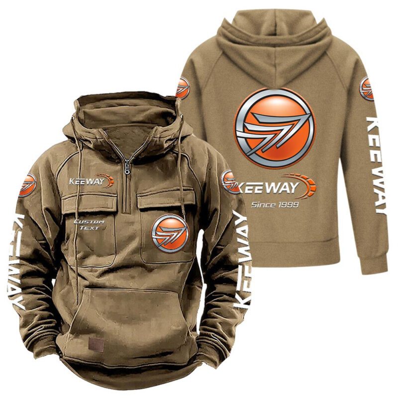 Keeway Vintage Quarter Zip Hoodie Retro Hoodie LQZ1336 4