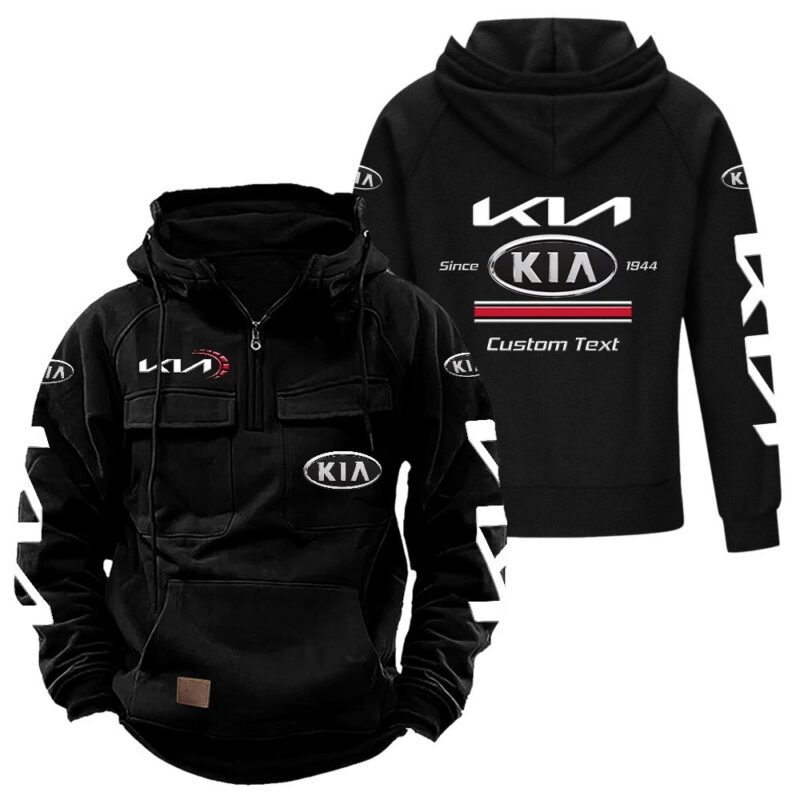 Kia Vintage Quarter Zip Hoodie Retro Hoodie LQZ1163