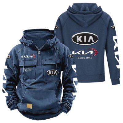 Kia Vintage Quarter Zip Hoodie Retro Hoodie LQZ1377 2