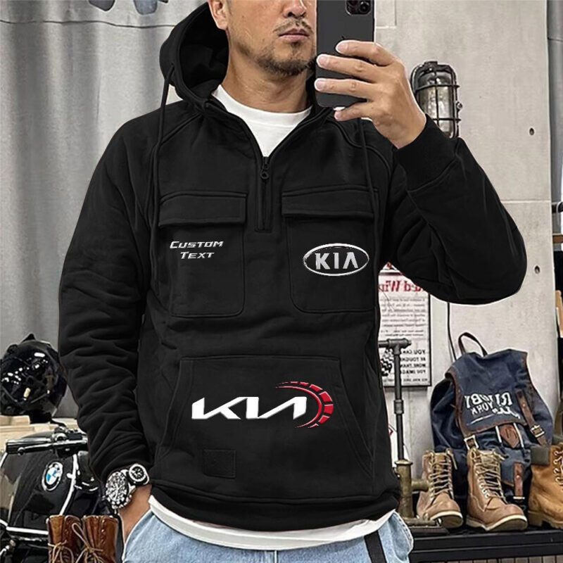 Kia Vintage Quarter Zip Hoodie Retro Hoodie LQZ1502