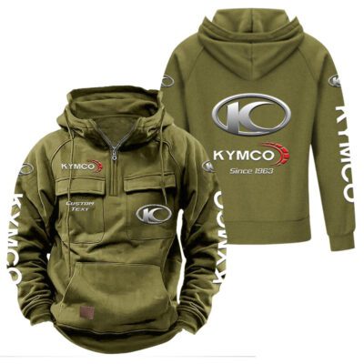 Kymco Vintage Quarter Zip Hoodie Retro Hoodie LQZ1330 3