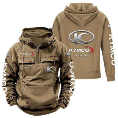 Kymco Vintage Quarter Zip Hoodie Retro Hoodie LQZ1330 4