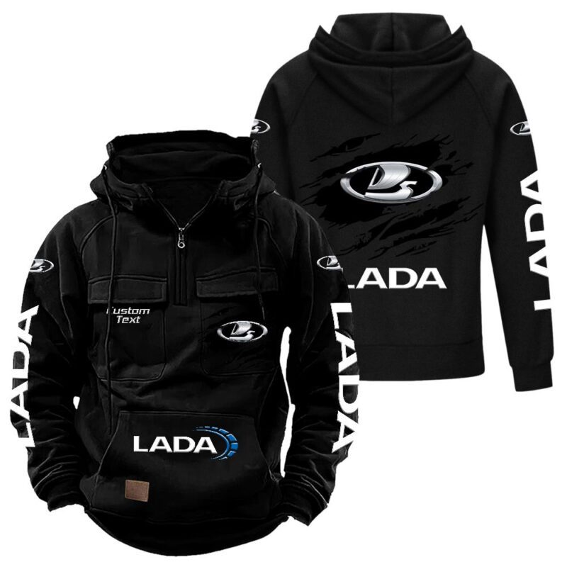 Lada Vintage Quarter Zip Hoodie Retro Hoodie LQZ1070