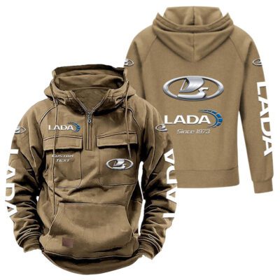 Lada Vintage Quarter Zip Hoodie Retro Hoodie LQZ1418 4 Lada Vintage Quarter Zip Hoodie Retro Hoodie LQZ1418 4