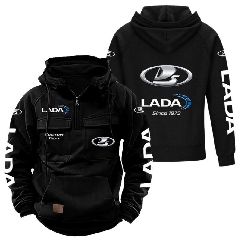 Lada Vintage Quarter Zip Hoodie Retro Hoodie LQZ1418