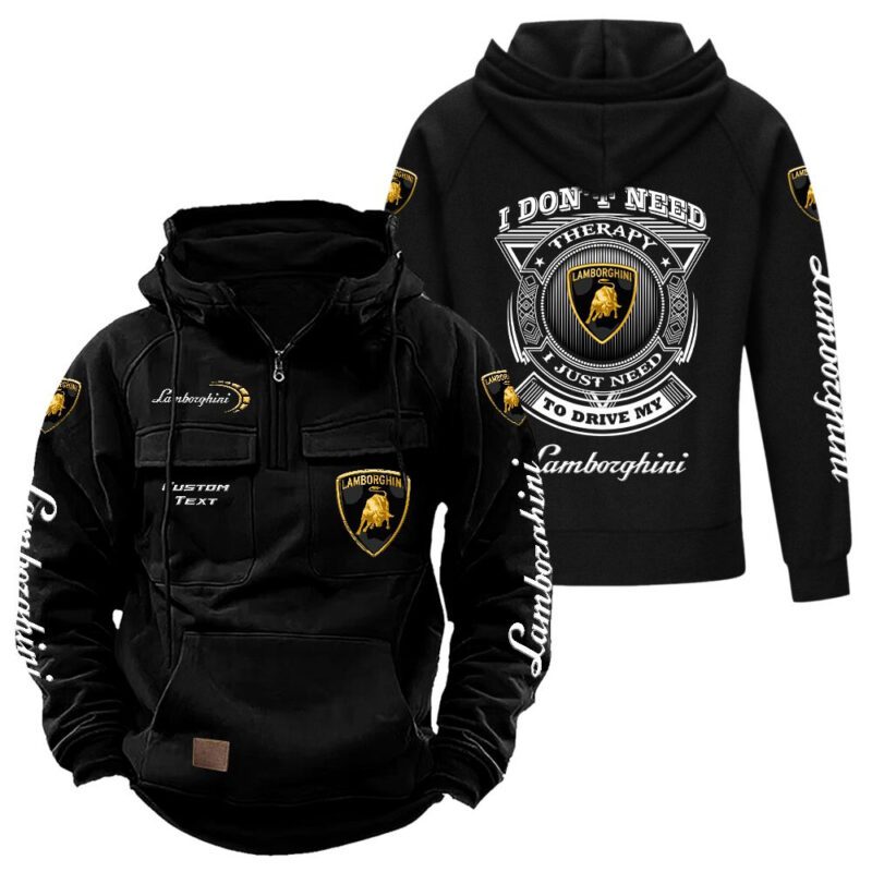 Lamborghini Vintage Quarter Zip Hoodie Retro Hoodie LQZ1211