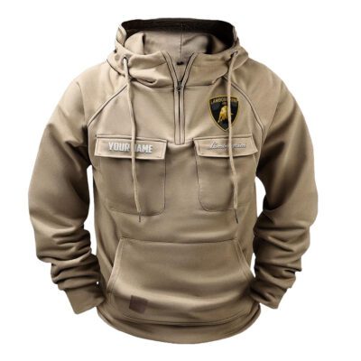 Lamborghini Vintage Quarter Zip Hoodie Retro Hoodie LQZ1265 3