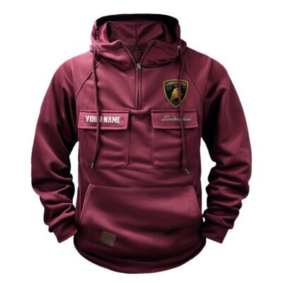 Lamborghini Vintage Quarter Zip Hoodie Retro Hoodie LQZ1265 4