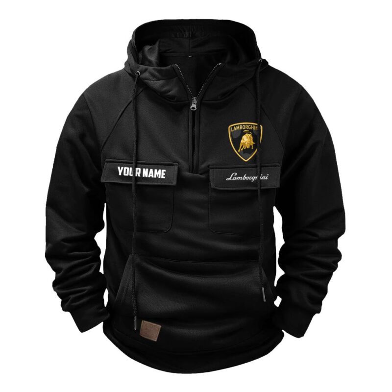 Lamborghini Vintage Quarter Zip Hoodie Retro Hoodie LQZ1265