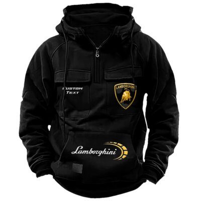 Lamborghini Vintage Quarter Zip Hoodie Retro Hoodie LQZ1475 1