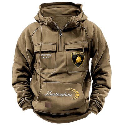 Lamborghini Vintage Quarter Zip Hoodie Retro Hoodie LQZ1475 4