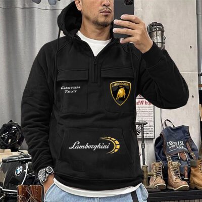 Lamborghini Vintage Quarter Zip Hoodie Retro Hoodie LQZ1475