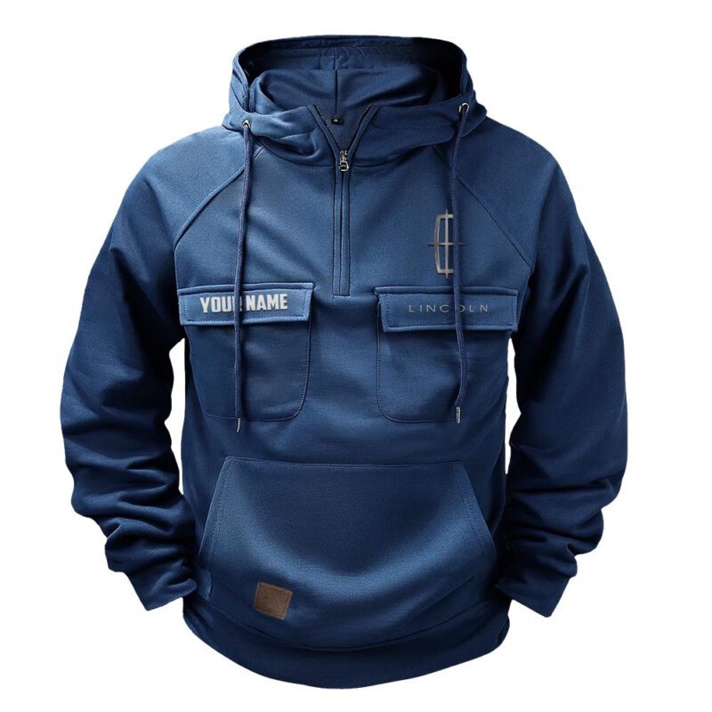Lincoln Vintage Quarter Zip Hoodie Retro Hoodie LQZ1009 1