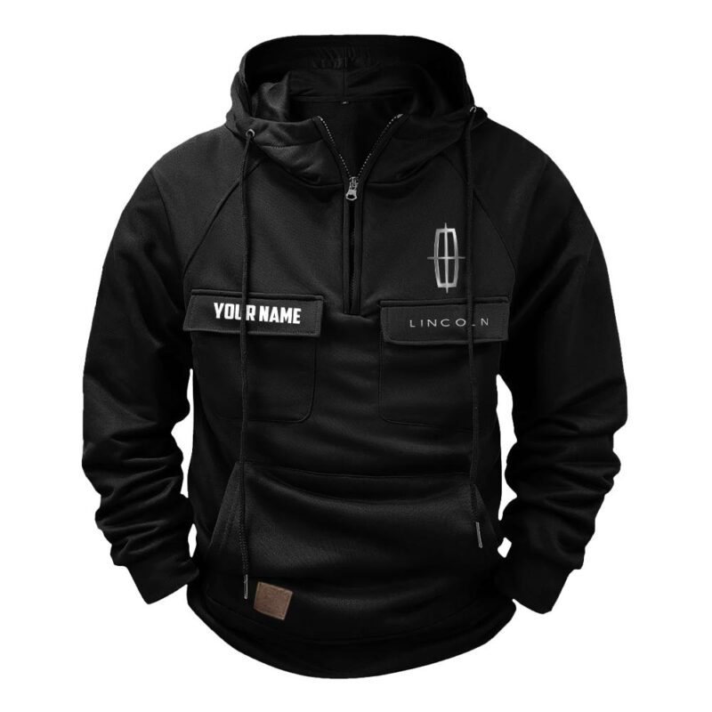 Lincoln Vintage Quarter Zip Hoodie Retro Hoodie LQZ1009