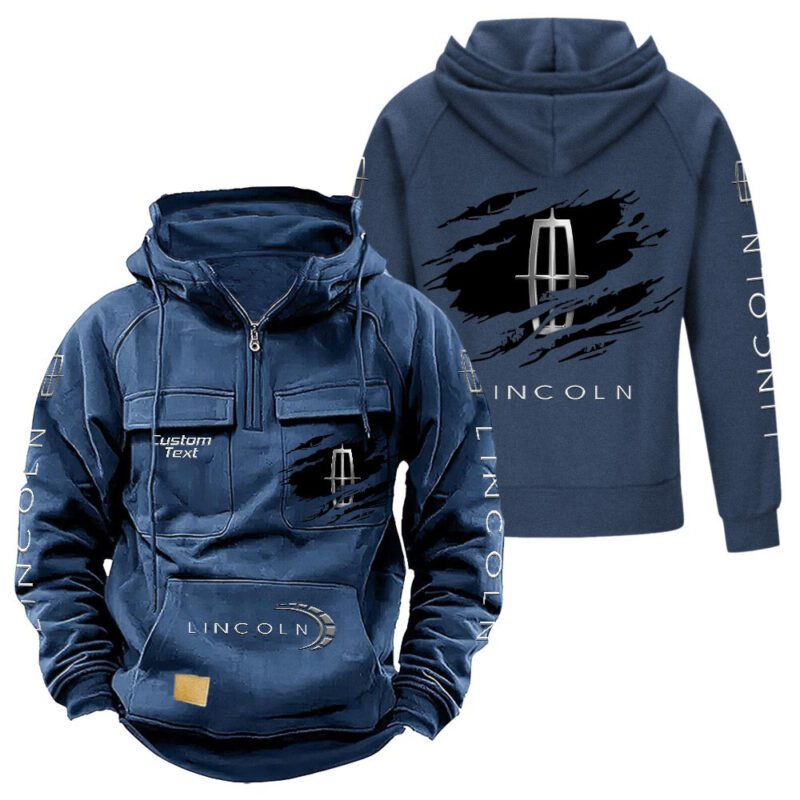 Lincoln Vintage Quarter Zip Hoodie Retro Hoodie LQZ1048 2