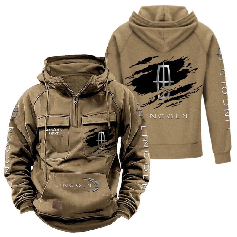 Lincoln Vintage Quarter Zip Hoodie Retro Hoodie LQZ1048 4