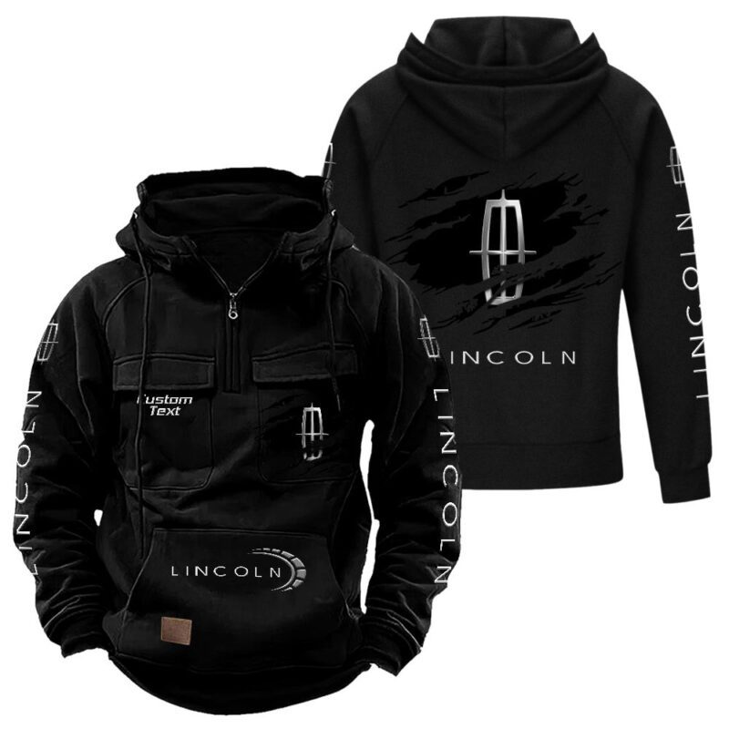 Lincoln Vintage Quarter Zip Hoodie Retro Hoodie LQZ1048