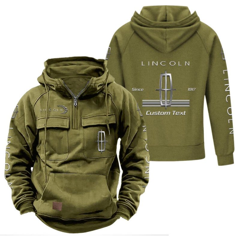 Lincoln Vintage Quarter Zip Hoodie Retro Hoodie LQZ1144 3