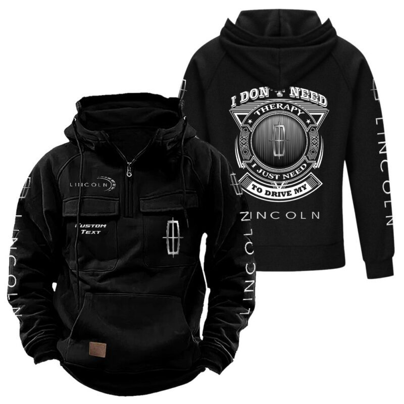 Lincoln Vintage Quarter Zip Hoodie Retro Hoodie LQZ1300