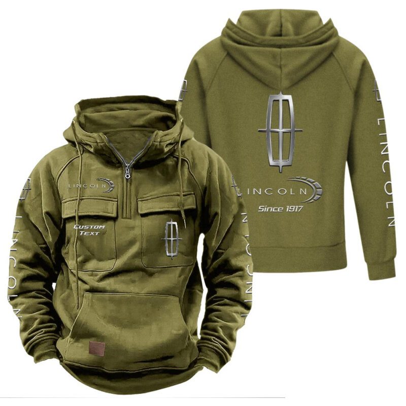 Lincoln Vintage Quarter Zip Hoodie Retro Hoodie LQZ1372 3