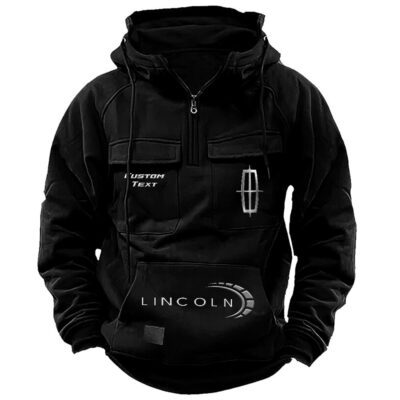 Lincoln Vintage Quarter Zip Hoodie Retro Hoodie LQZ1442 1