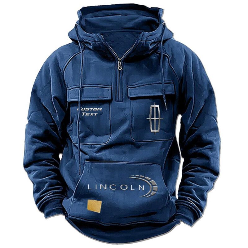 Lincoln Vintage Quarter Zip Hoodie Retro Hoodie LQZ1442 2