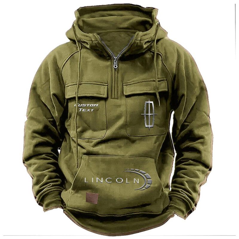 Lincoln Vintage Quarter Zip Hoodie Retro Hoodie LQZ1442 3
