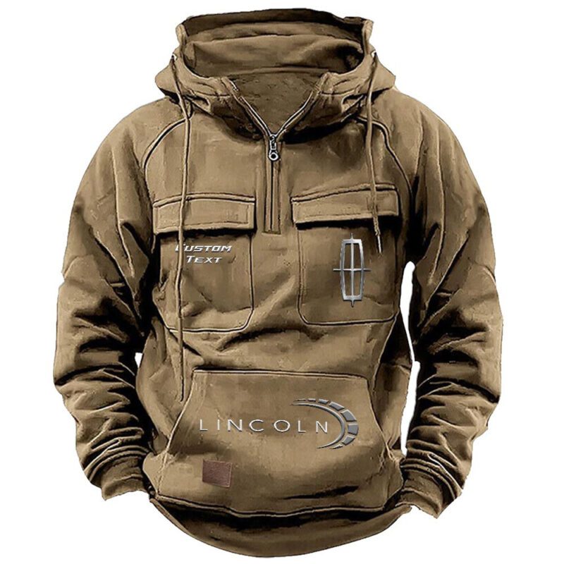 Lincoln Vintage Quarter Zip Hoodie Retro Hoodie LQZ1442 4