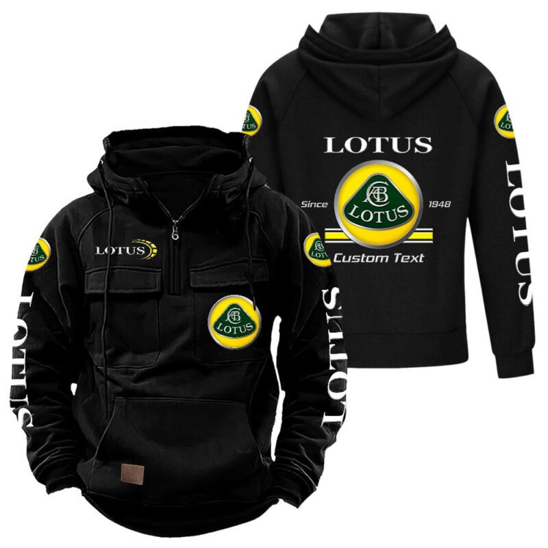 Lotus Vintage Quarter Zip Hoodie Retro Hoodie LQZ1116