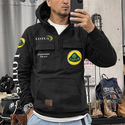 Lotus Vintage Quarter Zip Hoodie Retro Hoodie LQZ1370 1