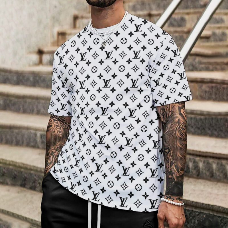 Louis Vuitton Black Logo White Premium Unisex T-Shirt Luxury Brand DRT1015