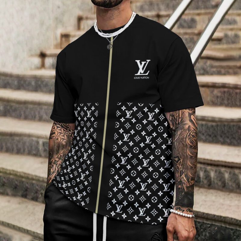 Louis Vuitton Black Pattern Premium Unisex T-Shirt Luxury Brand DRT1013