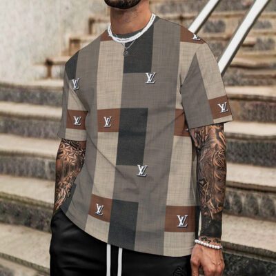 Louis Vuitton Brown Premium Luxury Brand Unisex T-Shirt DRT1048
