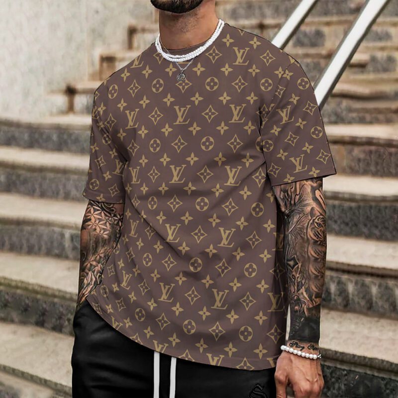 Louis Vuitton Brown Premium Unisex T-Shirt Luxury Brand DRT1019