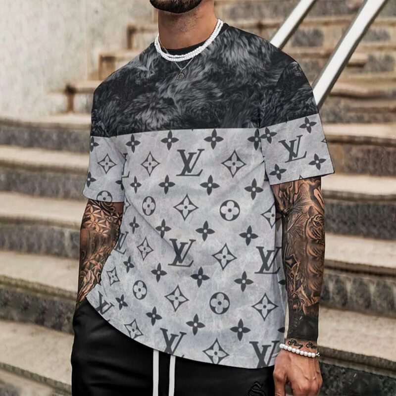 Louis Vuitton Grey Premium Luxury Brand Unisex T-Shirt DRT1049