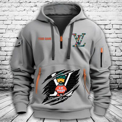 Louis Vuitton Logo Luxury Knit Duck Crewneck Premium Quarter Zip Hoodie OQZ1010 2 Louis Vuitton Logo Luxury Knit Duck Crewneck Premium Quarter Zip Hoodie OQZ1010 2