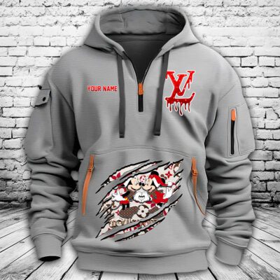 Louis Vuitton Logo Luxury Monogram Canvas Pattern Chrismate Mickey Mouse Premium Quarter Zip Hoodie OQZ1047 2 Louis Vuitton Logo Luxury Monogram Canvas Pattern Chrismate Mickey Mouse Premium Quarter Zip Hoodie OQZ1047 2