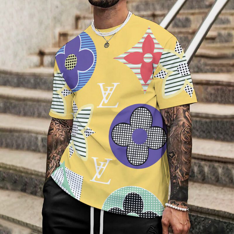 Louis Vuitton Pattern Yellow Premium Luxury Brand Unisex T-Shirt DRT1050