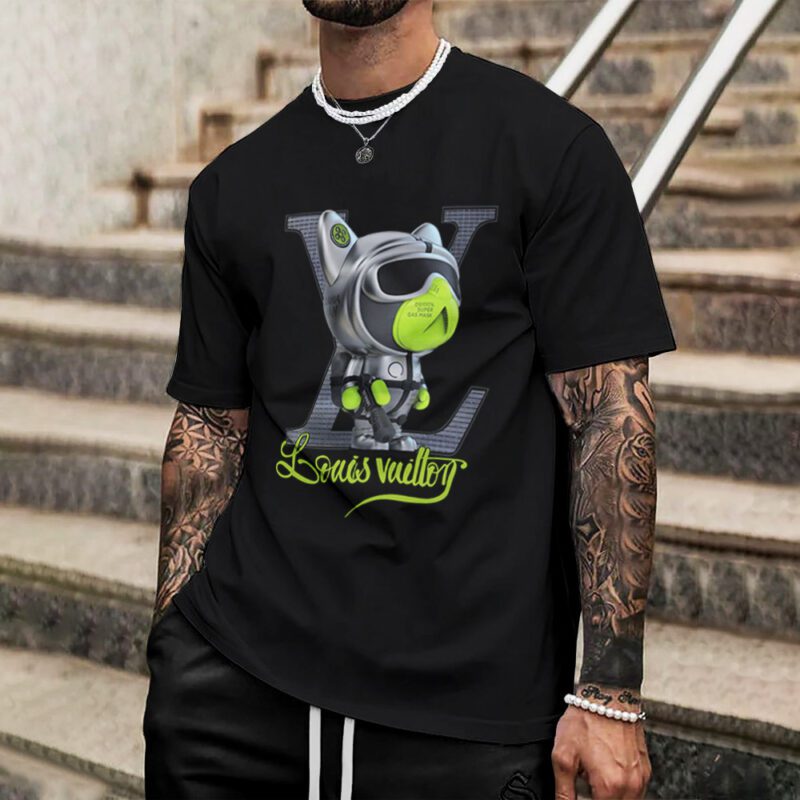 Louis Vuitton Robot Cat Black Premium Luxury Brand Unisex T-Shirt DRT1028