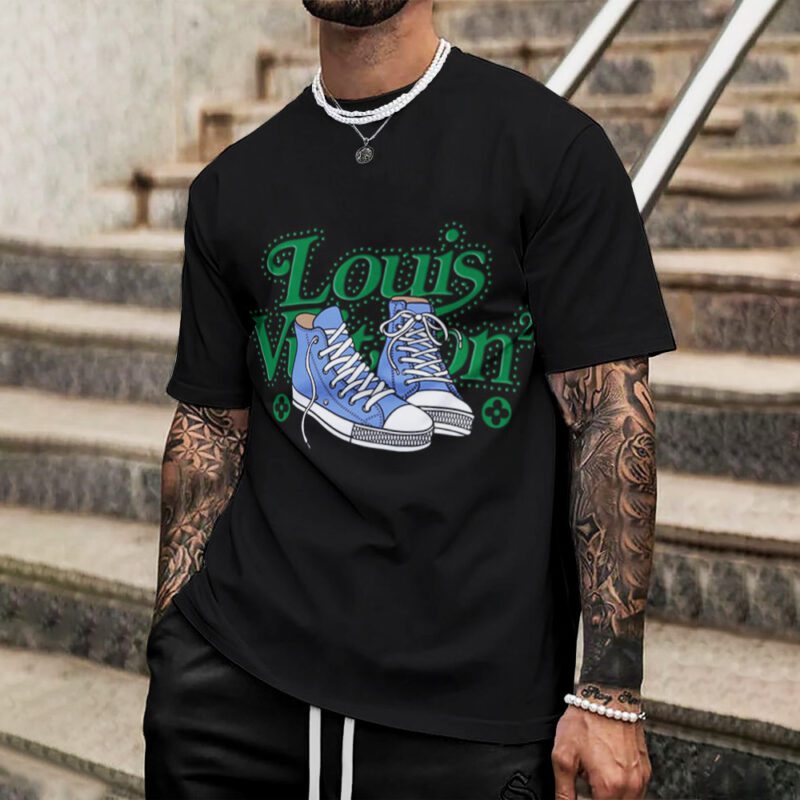 Louis Vuitton Shoes Black Premium Luxury Brand Unisex T-Shirt DRT1030