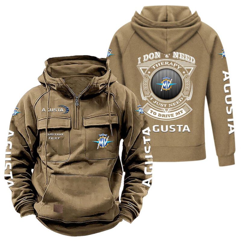 MV Agusta Vintage Quarter Zip Hoodie Retro Hoodie LQZ1173 4