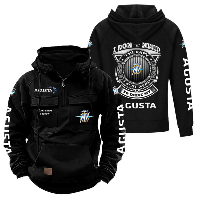 MV Agusta Vintage Quarter Zip Hoodie Retro Hoodie LQZ1173