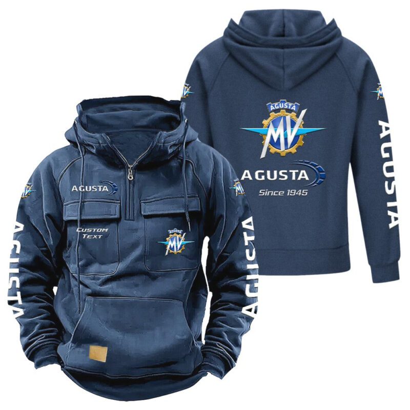 MV Agusta Vintage Quarter Zip Hoodie Retro Hoodie LQZ1313 2