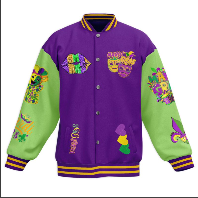 Mardi Gras Baseball Jacket For Fan CFB1771 1