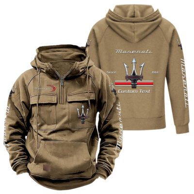 Maserati Vintage Quarter Zip Hoodie Retro Hoodie LQZ1164 4 Maserati Vintage Quarter Zip Hoodie Retro Hoodie LQZ1164 4