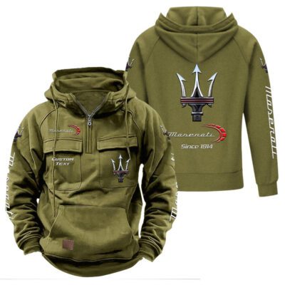 Maserati Vintage Quarter Zip Hoodie Retro Hoodie LQZ1385 3 Maserati Vintage Quarter Zip Hoodie Retro Hoodie LQZ1385 3
