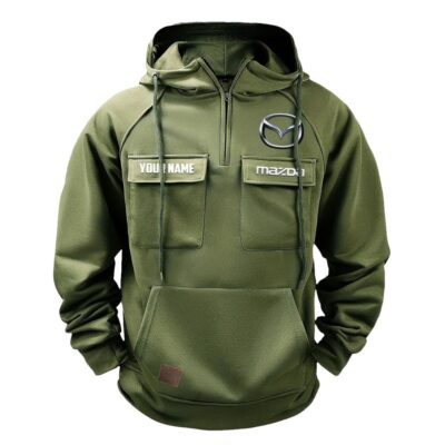 Mazda Vintage Quarter Zip Hoodie Retro Hoodie LQZ1000 2